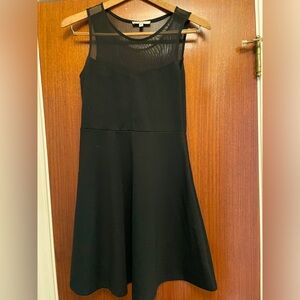 Black a-line dress mesh yoke